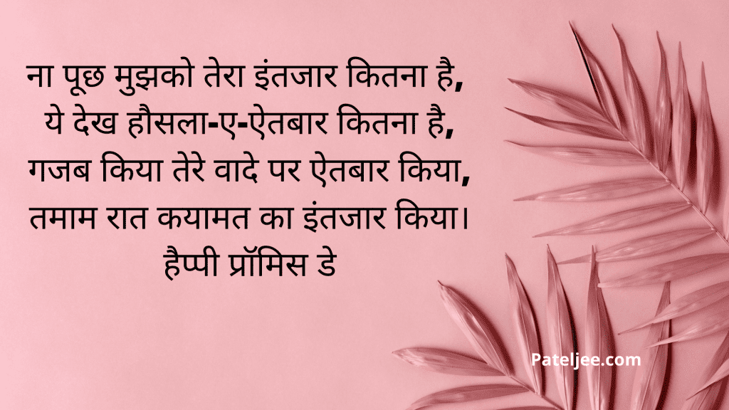 Promise Day Shayari In Hindi